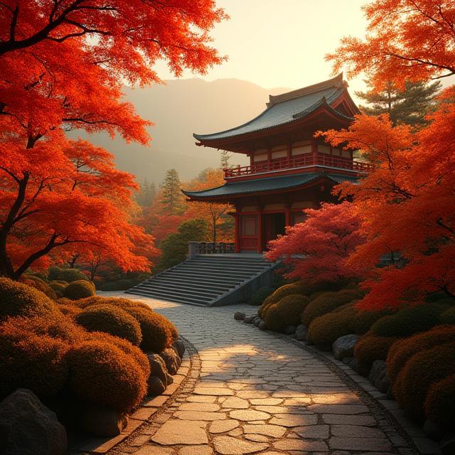 Herbstlaub am Kiyomizu-dera in Kyoto